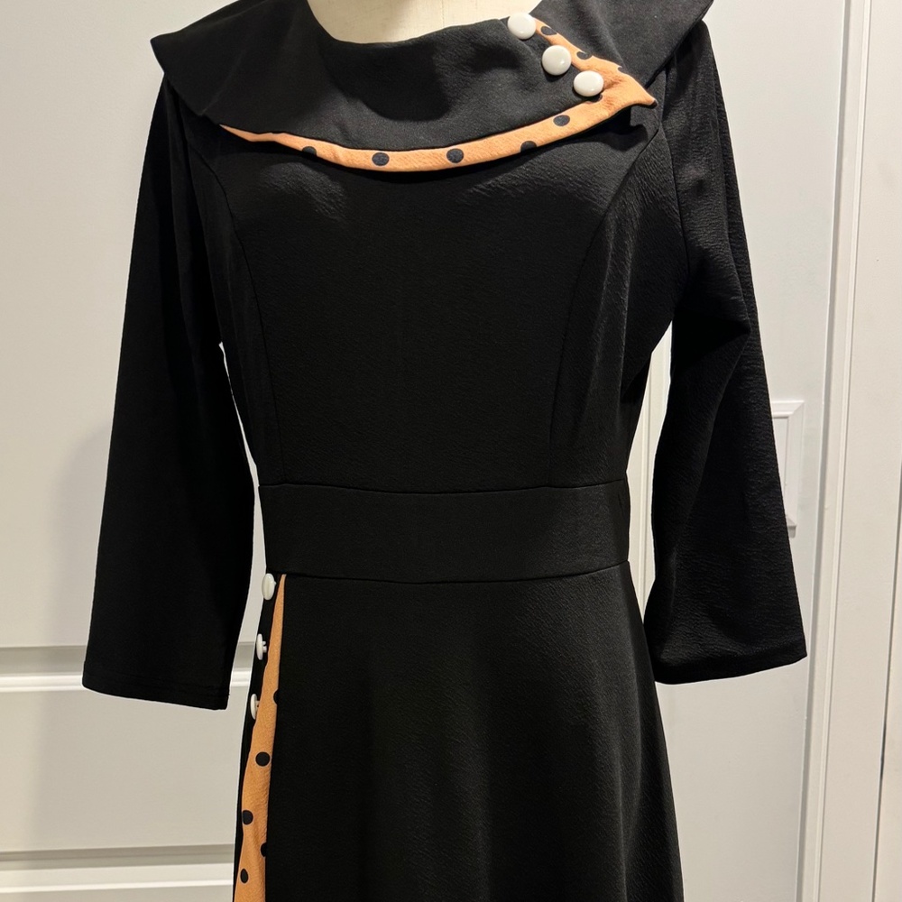 Black Dress With Brown Accents Size M